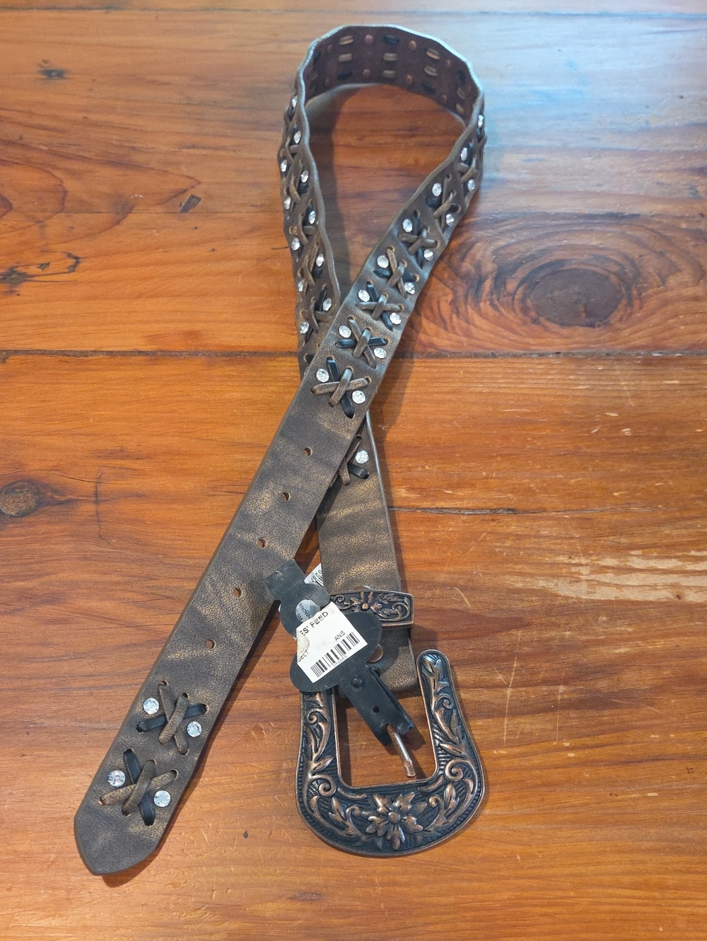 Bling Western Belt Removable Buckle & Keeper Small